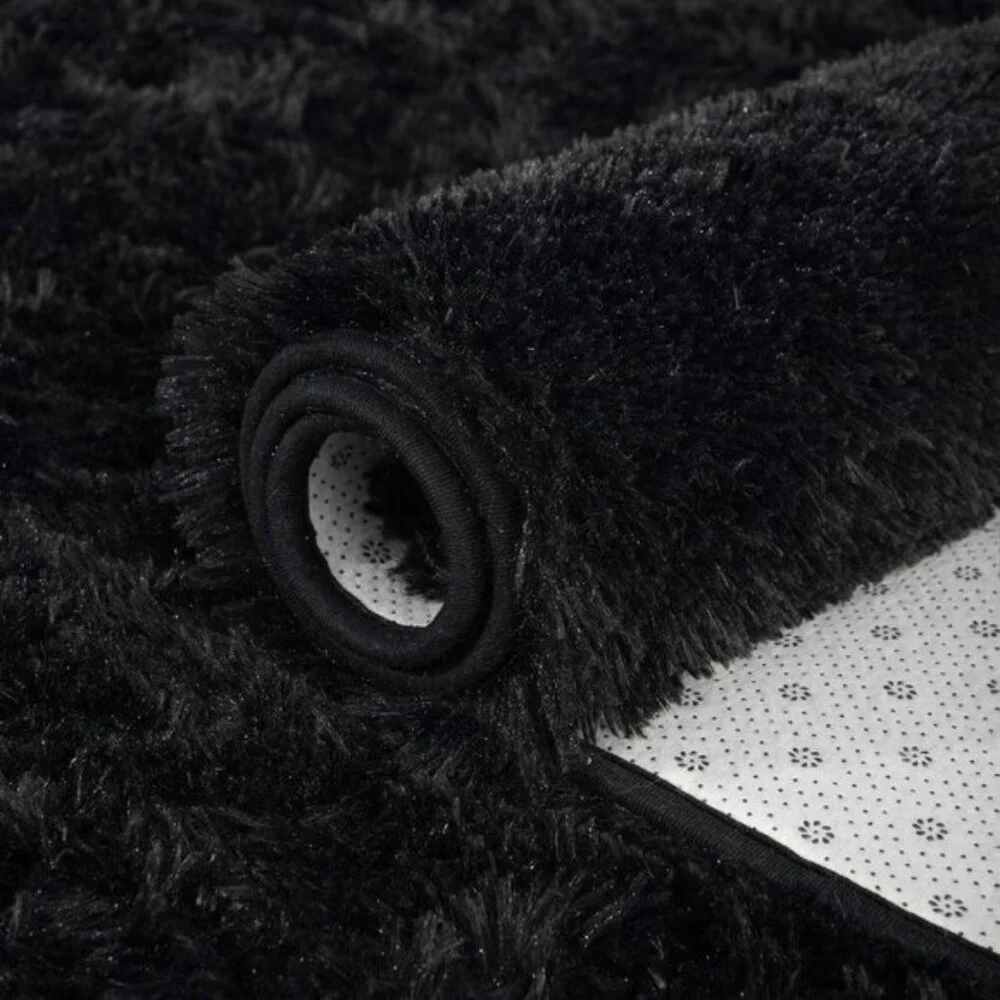 New 4x6 Black Shag Rug, Super Soft Fluffy Carpet for Home, Living Room & Nursery